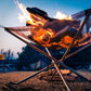 Lighten up Fire Pit Burning Rack Camping Stainless Steel Mesh Fireplace Foldable Stove BBQ Grill Patio With Replace Grilled Net